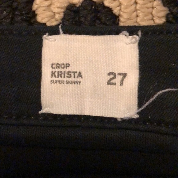 Hudson Black Cropped Krista Super Skinny stretch Distressed Jeans size 27 - Picture 5 of 11